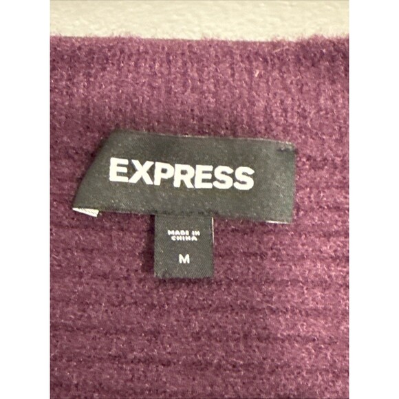 EXPRESS MAROON LONG SLEEVE SWEATER STRETCH Long Sleeve Size Medium - Picture 4 of 6